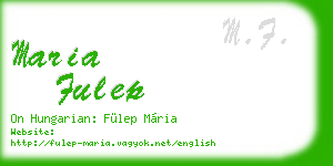 maria fulep business card
